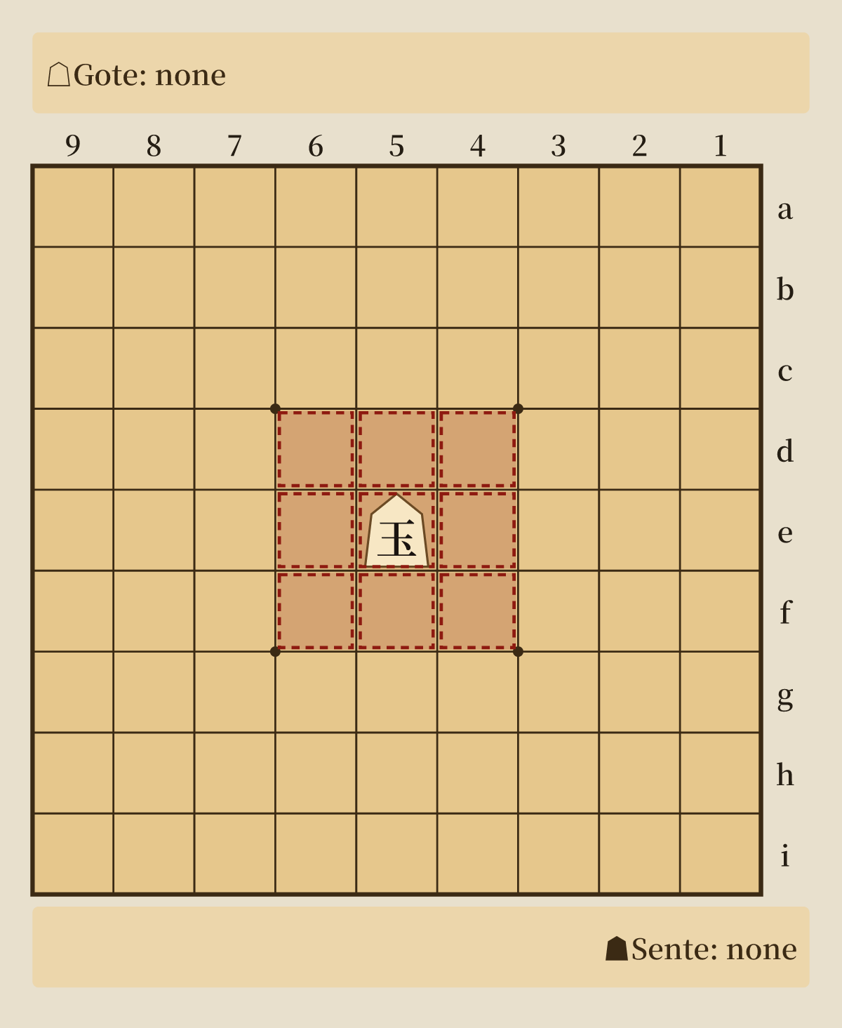 Showing the squares the king on 5e can reach